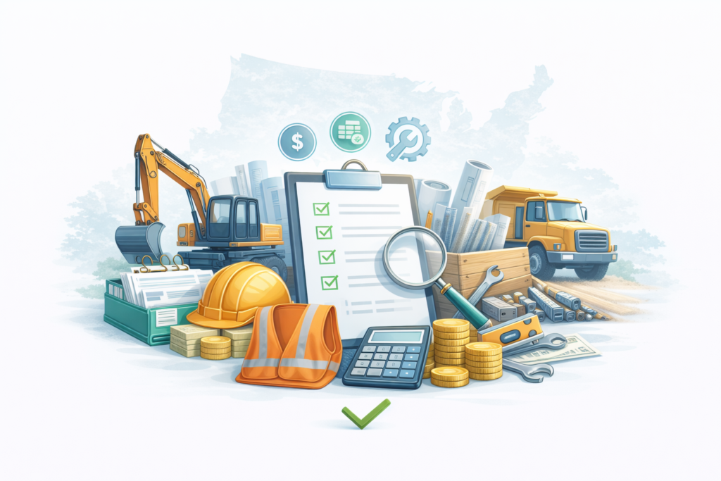 Illustration for construction bookkeeping and outsourced accounting services in the USA