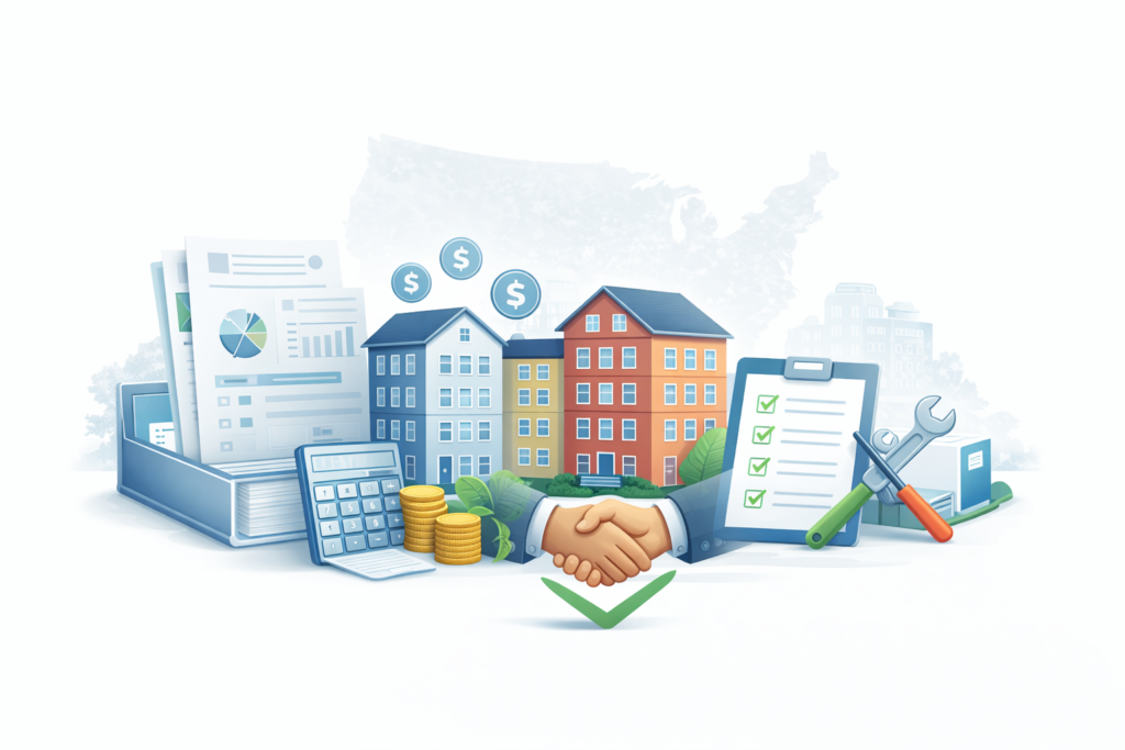 Illustration for property management outsourced accounting in the USA