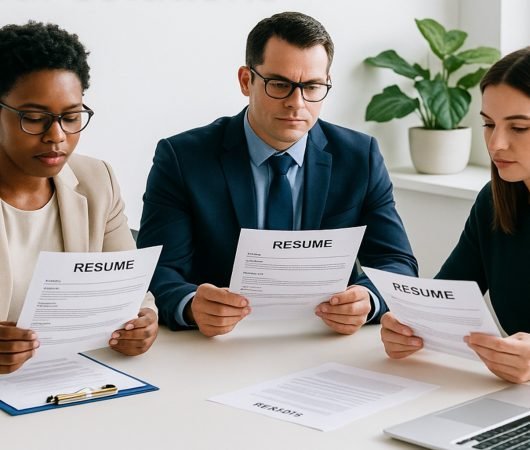 Two professionals reviewing information on a laptop during a staffing consultation — VRSapients staffing and outsourced accounting solutions.